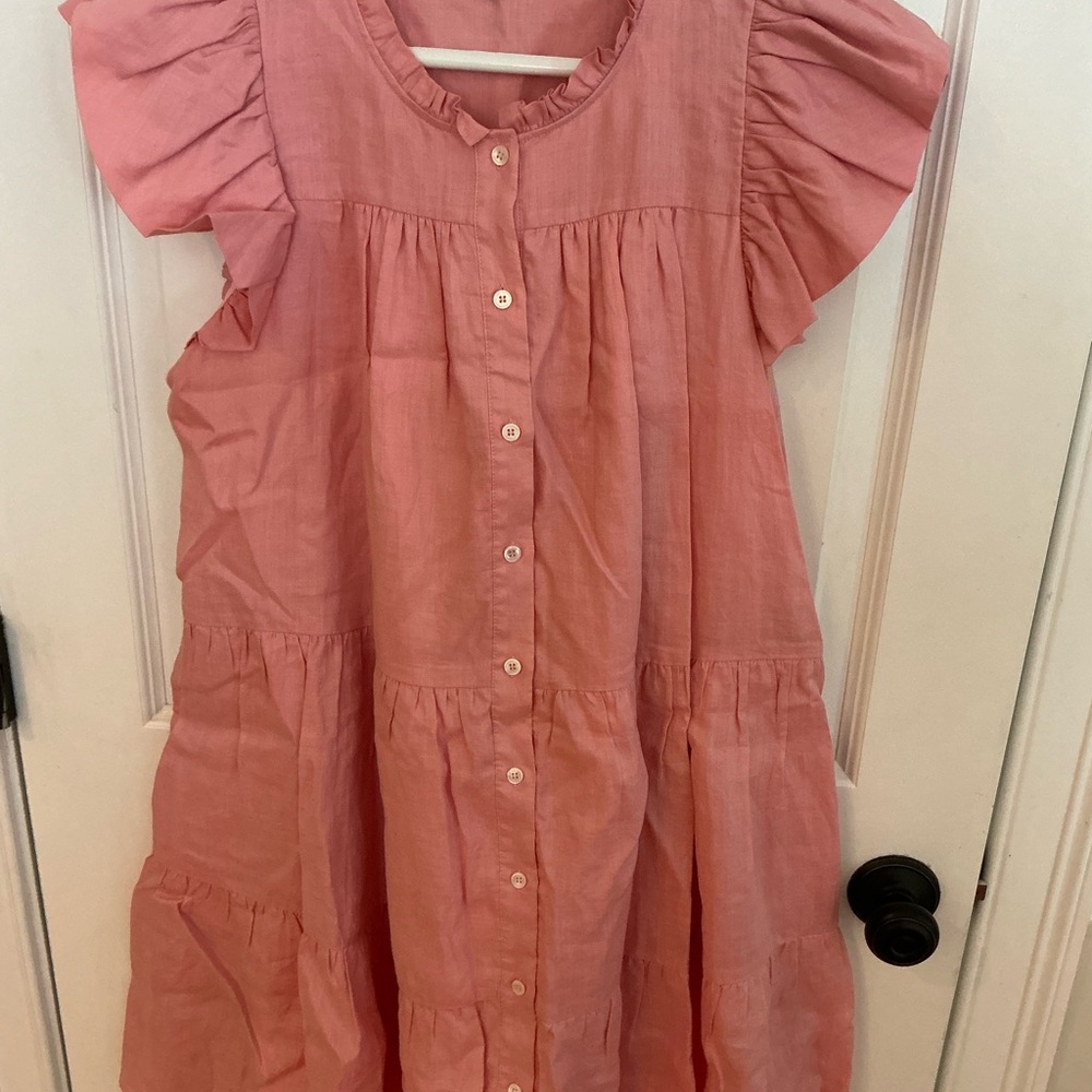 Sea New York Shannon ruffle shirt dress sz large - Picture 2 of 8